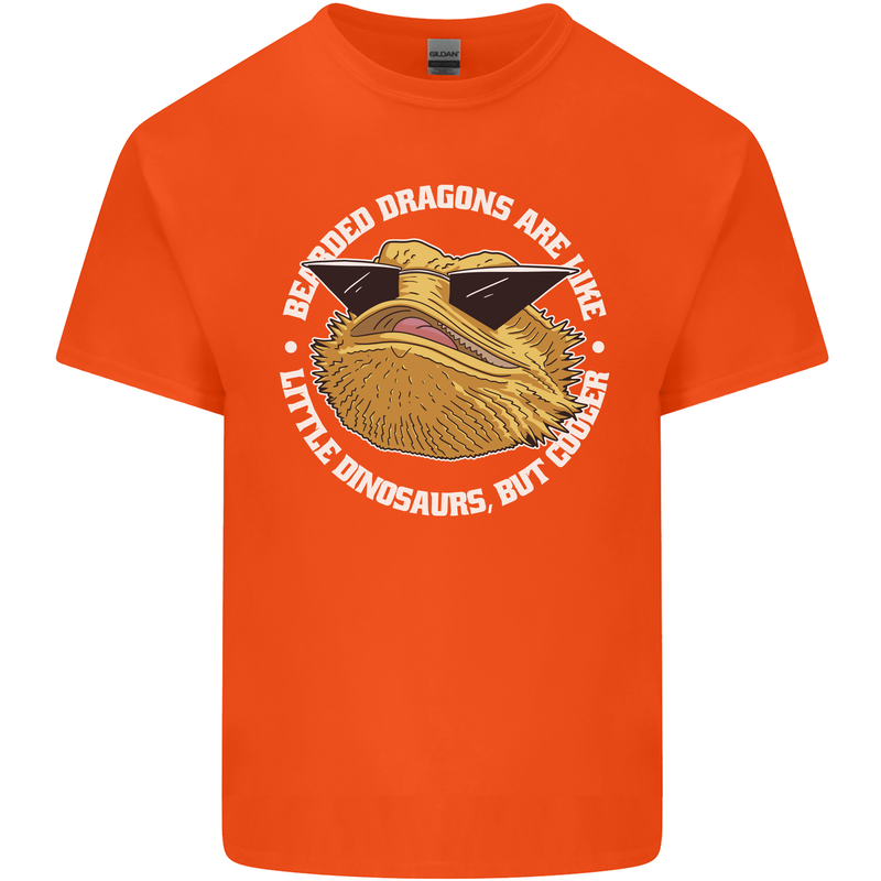 Bearded Dragons Like Little Dinosaurs Mens Cotton T-Shirt Tee Top Orange