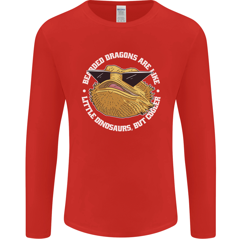 Bearded Dragons Like Little Dinosaurs Mens Long Sleeve T-Shirt Red