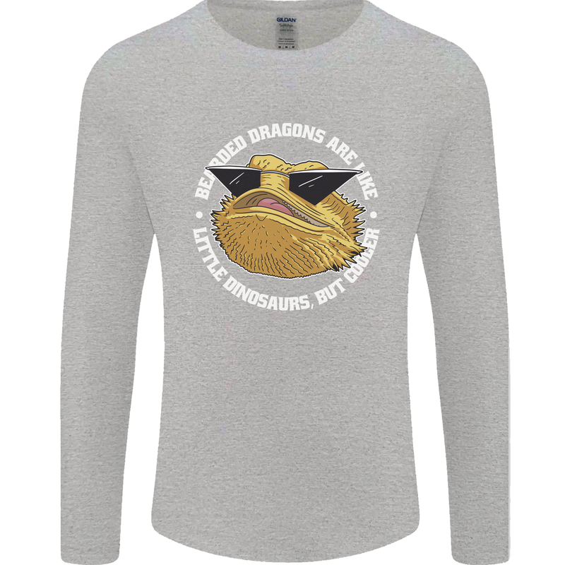 Bearded Dragons Like Little Dinosaurs Mens Long Sleeve T-Shirt Sports Grey