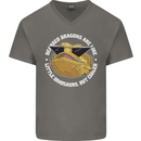 Bearded Dragons Like Little Dinosaurs Mens V-Neck Cotton T-Shirt Charcoal