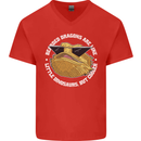 Bearded Dragons Like Little Dinosaurs Mens V-Neck Cotton T-Shirt Red