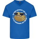 Bearded Dragons Like Little Dinosaurs Mens V-Neck Cotton T-Shirt Royal Blue