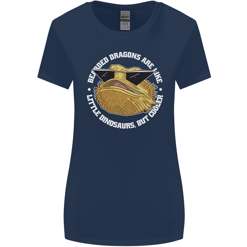 Bearded Dragons Like Little Dinosaurs Womens Wider Cut T-Shirt Navy Blue