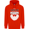 Beardiful Funny Beard Childrens Kids Hoodie Bright Red