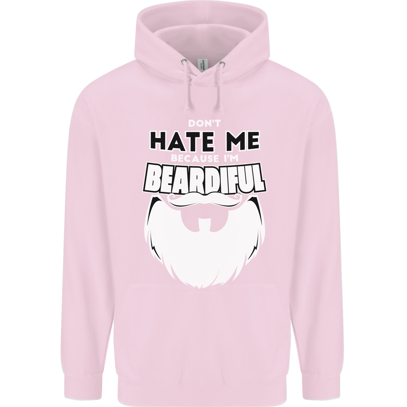 Beardiful Funny Beard Childrens Kids Hoodie Light Pink