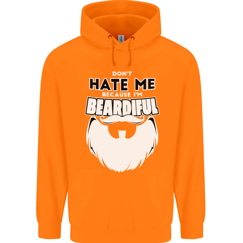 Beardiful Funny Beard Childrens Kids Hoodie Orange