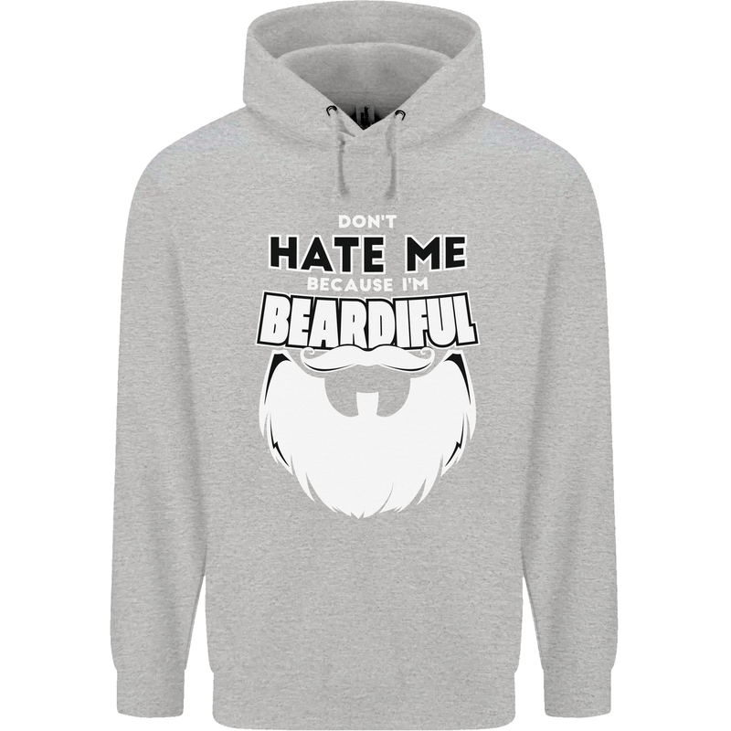 Beardiful Funny Beard Childrens Kids Hoodie Sports Grey