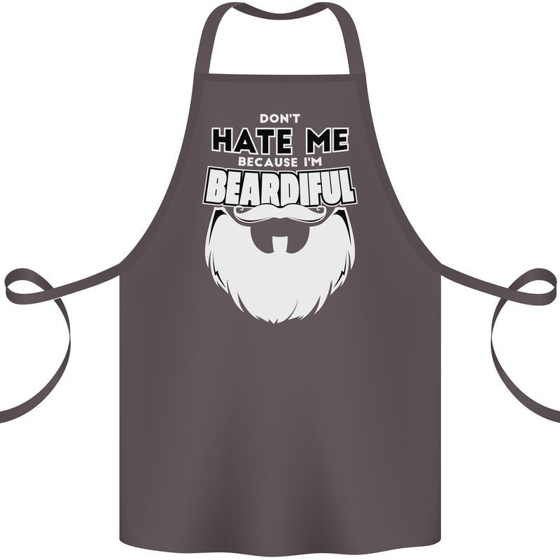 Beardiful Funny Beard Cotton Apron 100% Organic Dark Grey