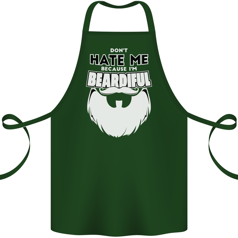 Beardiful Funny Beard Cotton Apron 100% Organic Forest Green