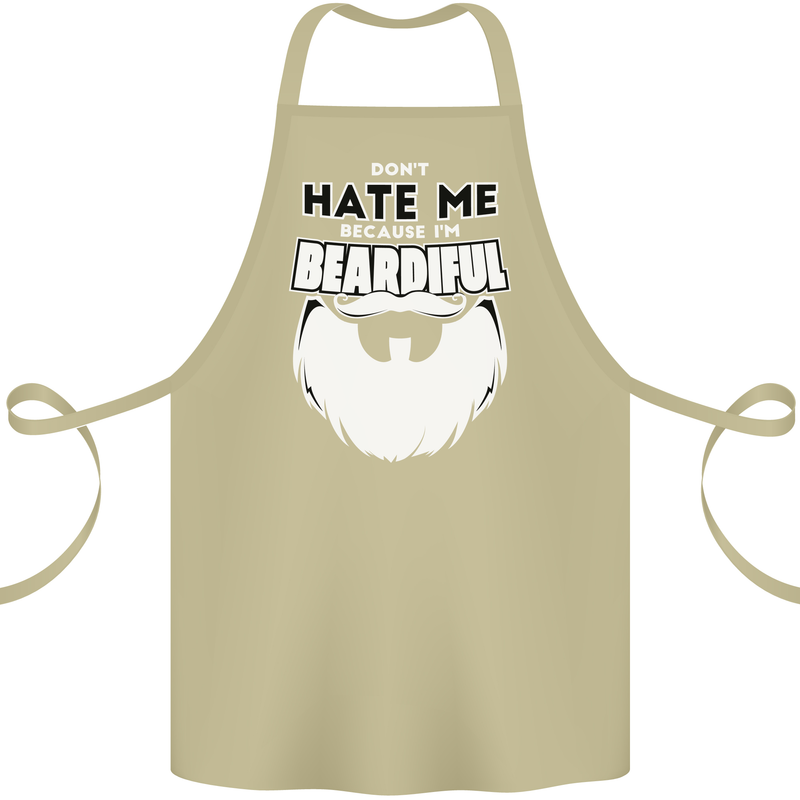 Beardiful Funny Beard Cotton Apron 100% Organic Khaki