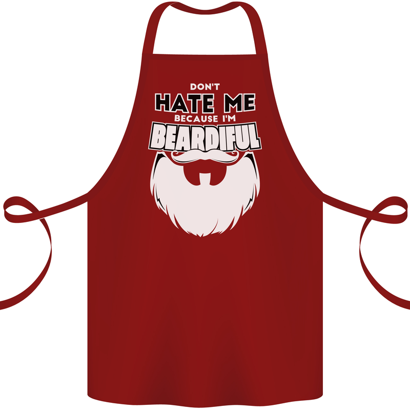 Beardiful Funny Beard Cotton Apron 100% Organic Maroon