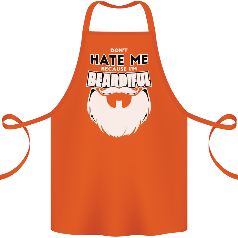Beardiful Funny Beard Cotton Apron 100% Organic Orange