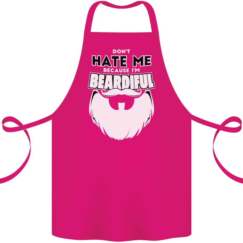 Beardiful Funny Beard Cotton Apron 100% Organic Pink