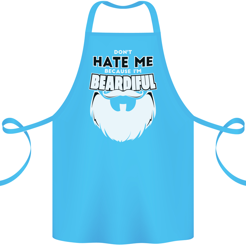 Beardiful Funny Beard Cotton Apron 100% Organic Turquoise