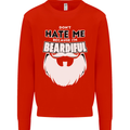 Beardiful Funny Beard Kids Sweatshirt Jumper Bright Red