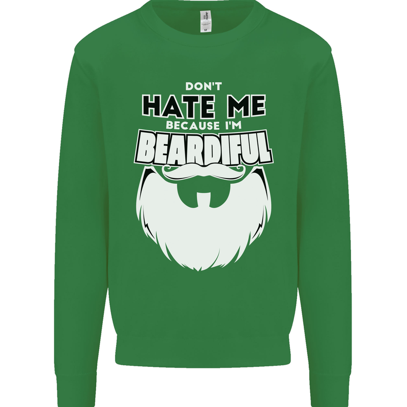 Beardiful Funny Beard Kids Sweatshirt Jumper Irish Green