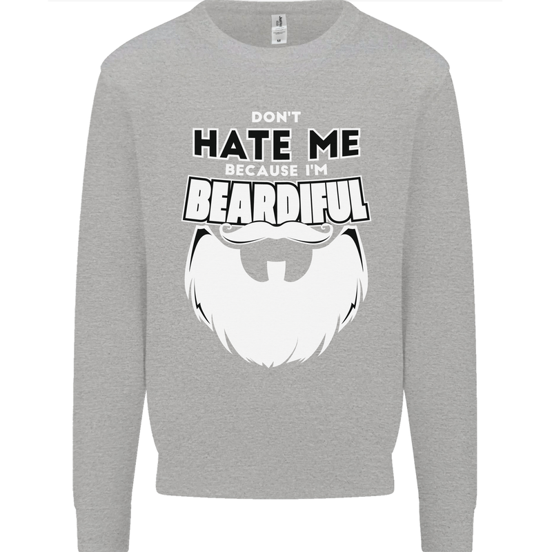 Beardiful Funny Beard Kids Sweatshirt Jumper Sports Grey