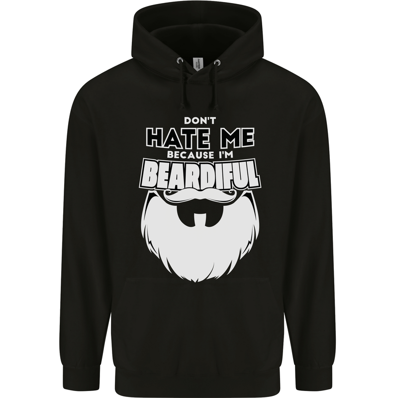 Beardiful Funny Beard Mens 80% Cotton Hoodie Black