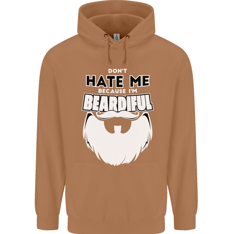 Beardiful Funny Beard Mens 80% Cotton Hoodie Caramel Latte