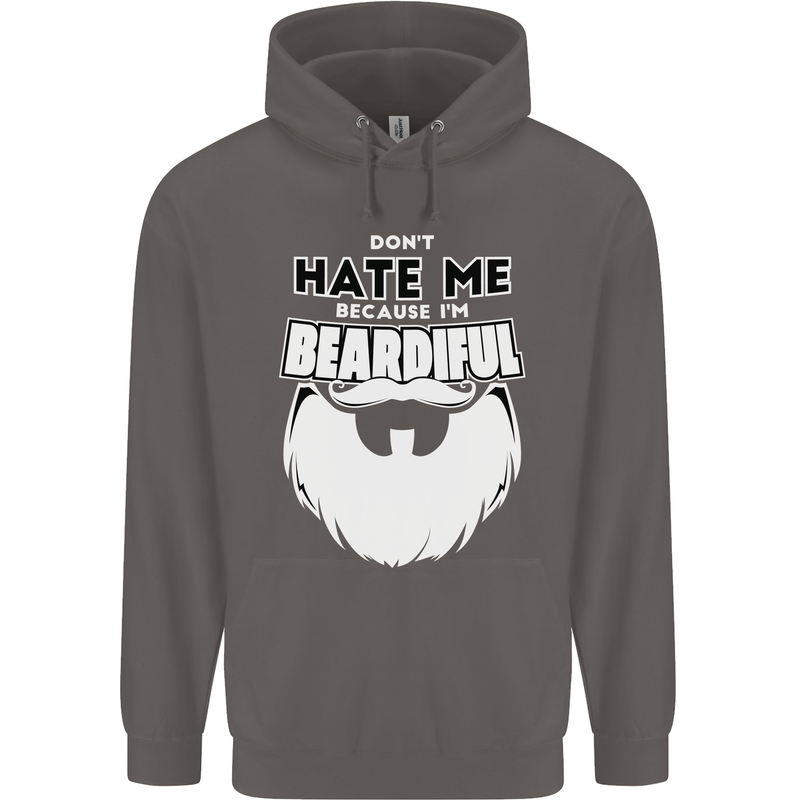 Beardiful Funny Beard Mens 80% Cotton Hoodie Charcoal