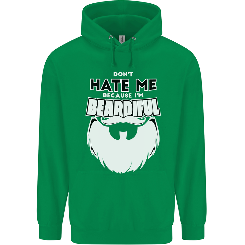 Beardiful Funny Beard Mens 80% Cotton Hoodie Irish Green