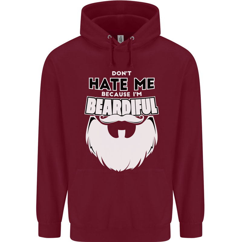 Beardiful Funny Beard Mens 80% Cotton Hoodie Maroon