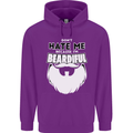 Beardiful Funny Beard Mens 80% Cotton Hoodie Purple