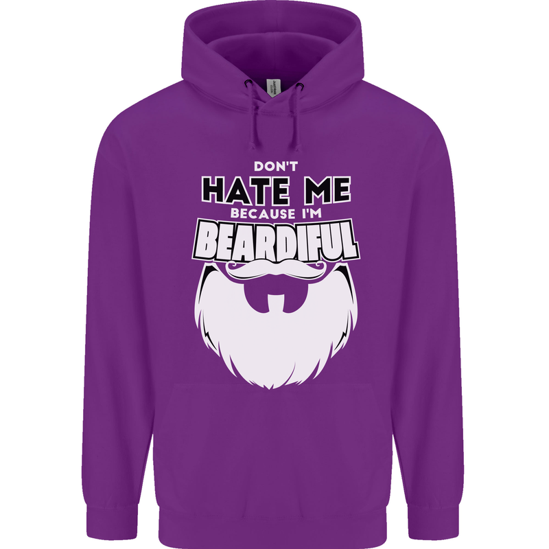 Beardiful Funny Beard Mens 80% Cotton Hoodie Purple
