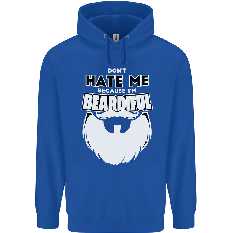 Beardiful Funny Beard Mens 80% Cotton Hoodie Royal Blue