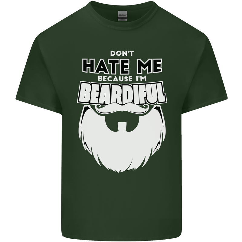 Beardiful Funny Beard Mens Cotton T-Shirt Tee Top Forest Green