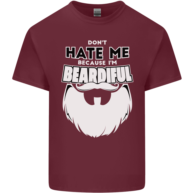 Beardiful Funny Beard Mens Cotton T-Shirt Tee Top Maroon