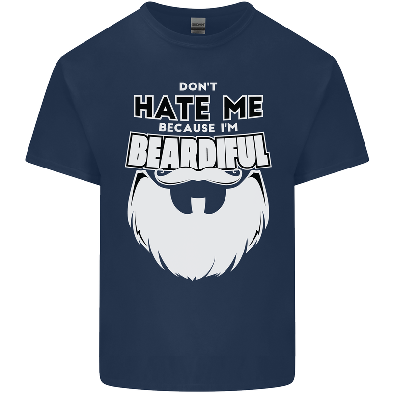 Beardiful Funny Beard Mens Cotton T-Shirt Tee Top Navy Blue