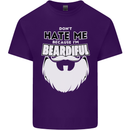 Beardiful Funny Beard Mens Cotton T-Shirt Tee Top Purple