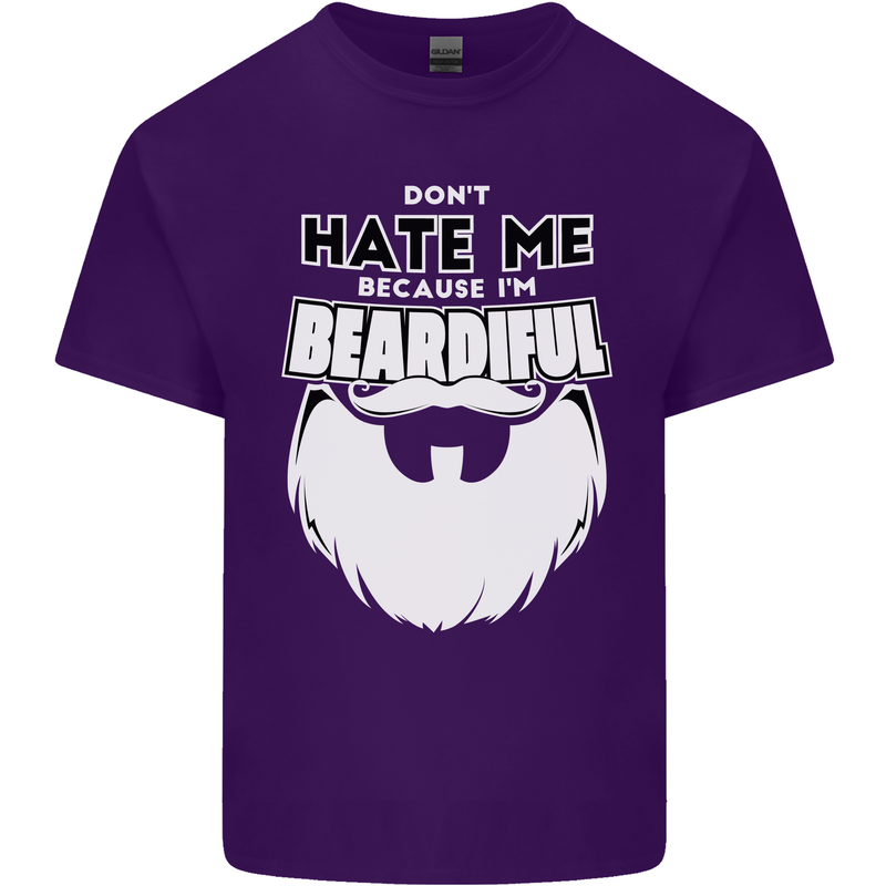 Beardiful Funny Beard Mens Cotton T-Shirt Tee Top Purple