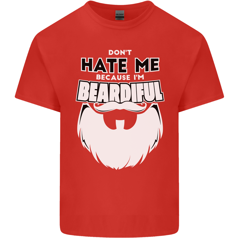 Beardiful Funny Beard Mens Cotton T-Shirt Tee Top Red
