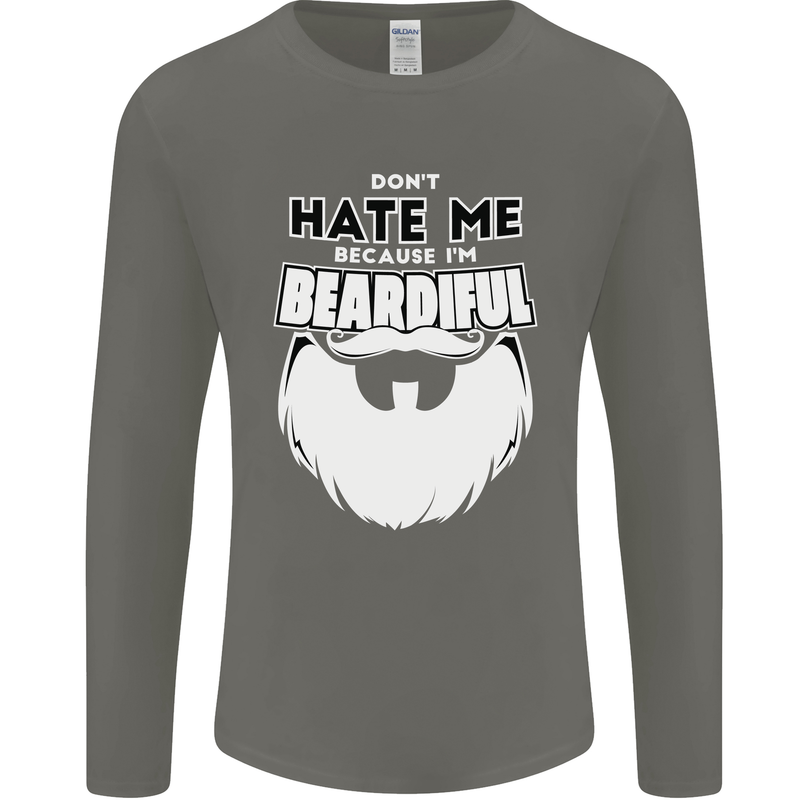 Beardiful Funny Beard Mens Long Sleeve T-Shirt Charcoal