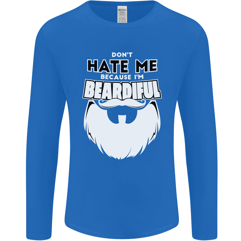 Beardiful Funny Beard Mens Long Sleeve T-Shirt Royal Blue