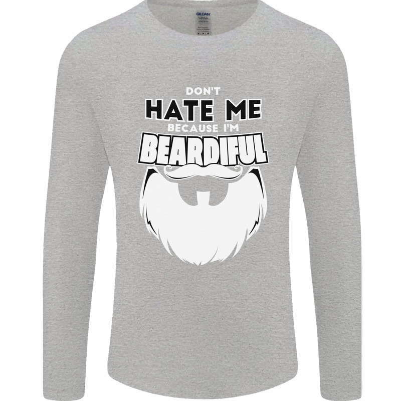 Beardiful Funny Beard Mens Long Sleeve T-Shirt Sports Grey