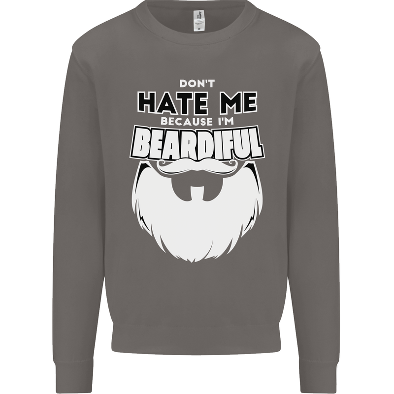 Beardiful Funny Beard Mens Sweatshirt Jumper Charcoal