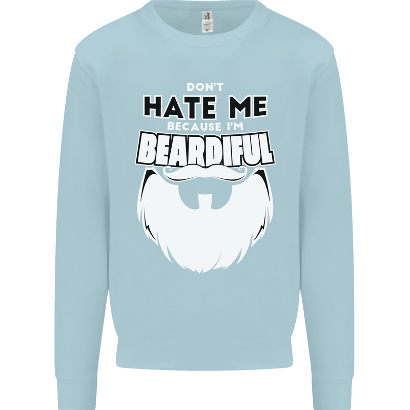Beardiful Funny Beard Mens Sweatshirt Jumper Light Blue