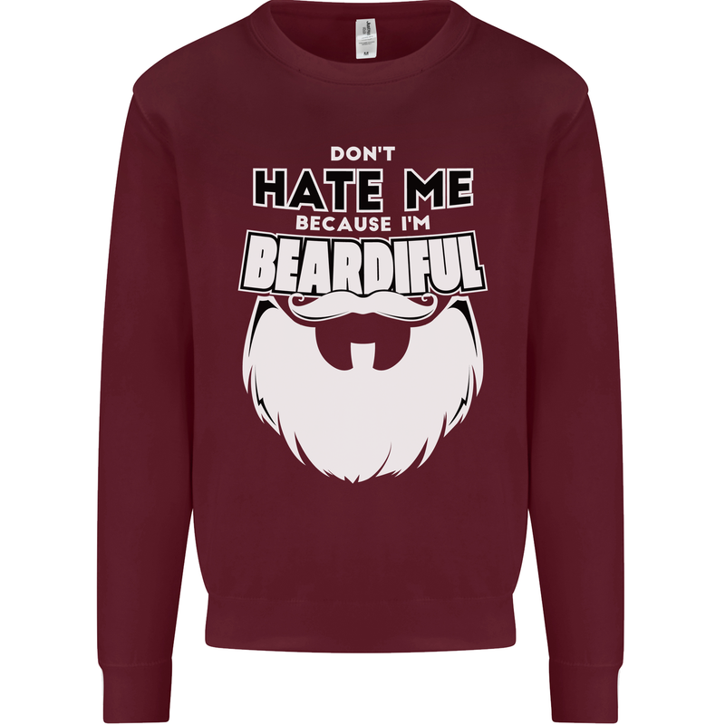 Beardiful Funny Beard Mens Sweatshirt Jumper Maroon