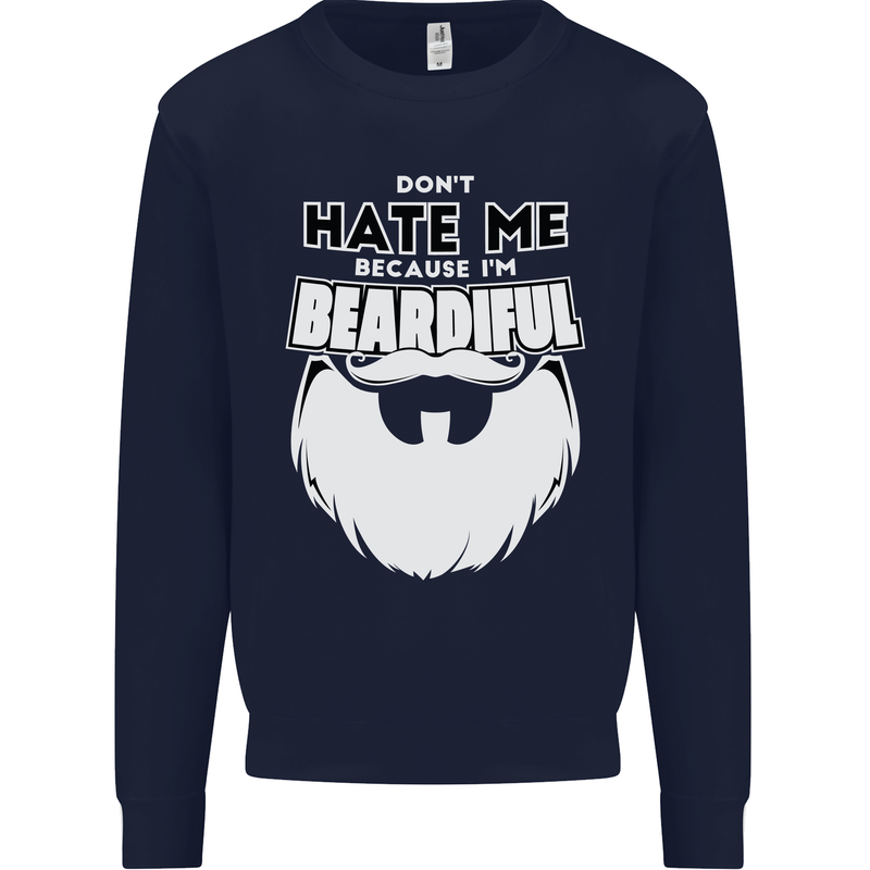 Beardiful Funny Beard Mens Sweatshirt Jumper Navy Blue