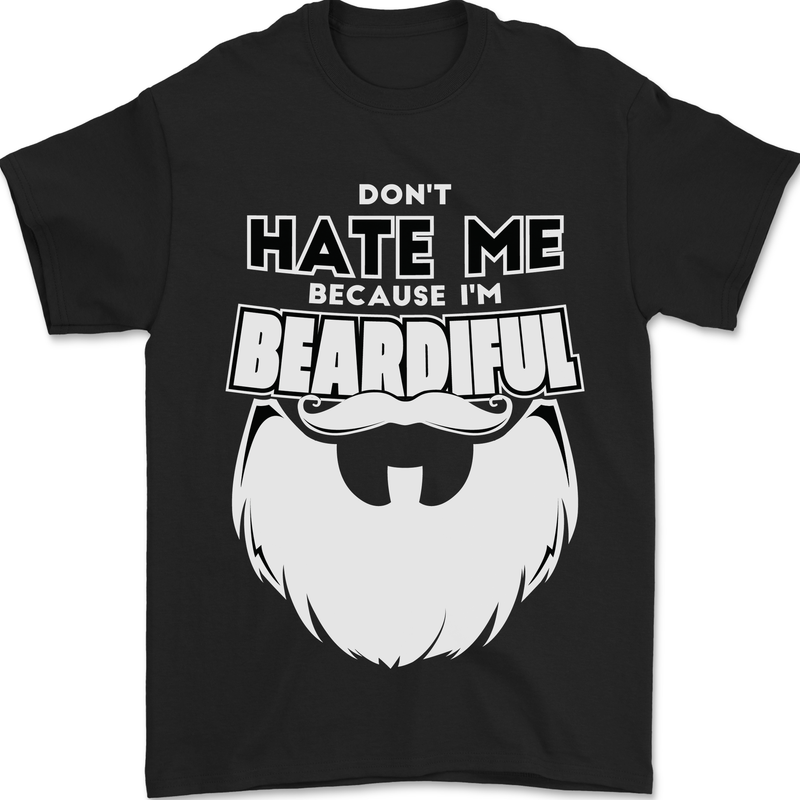Beardiful Funny Beard Mens T-Shirt 100% Cotton Black