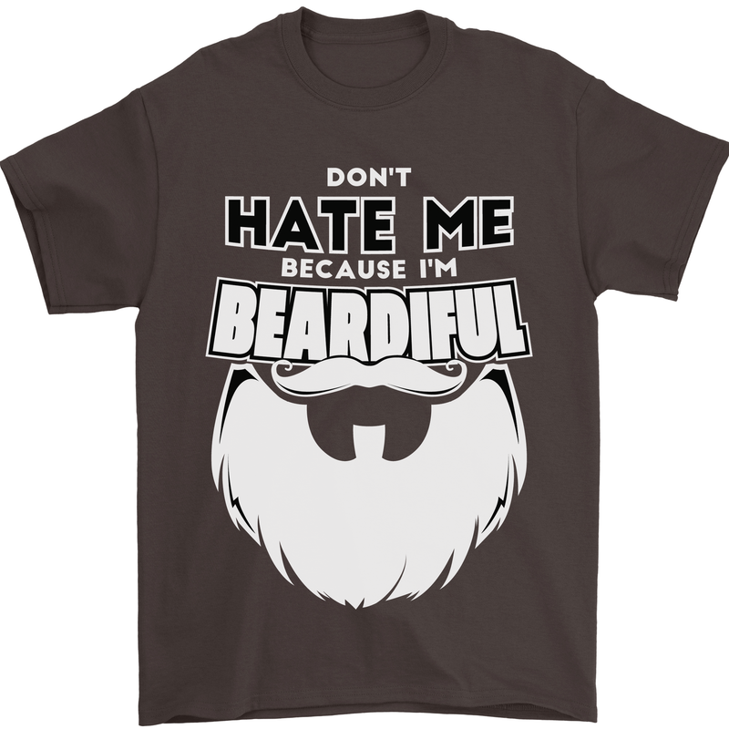 Beardiful Funny Beard Mens T-Shirt 100% Cotton Dark Chocolate