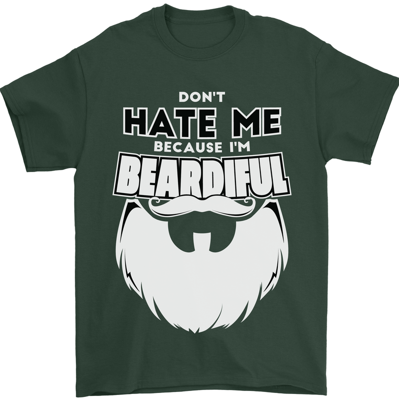Beardiful Funny Beard Mens T-Shirt 100% Cotton Forest Green