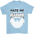 Beardiful Funny Beard Mens T-Shirt 100% Cotton Light Blue