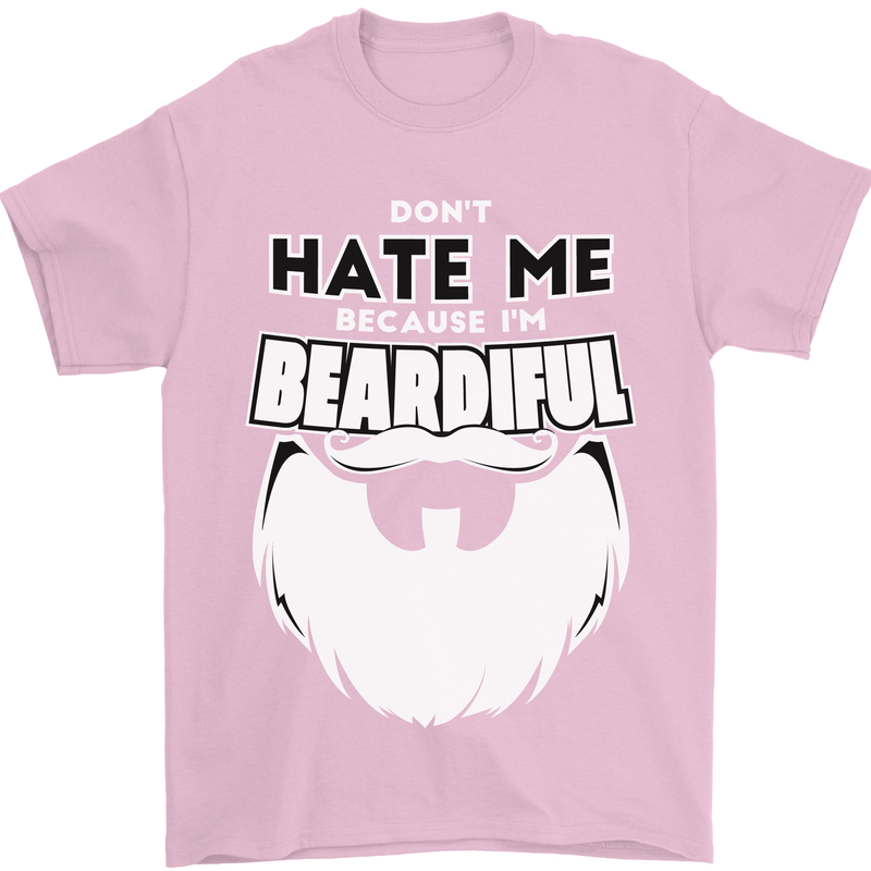 Beardiful Funny Beard Mens T-Shirt 100% Cotton Light Pink