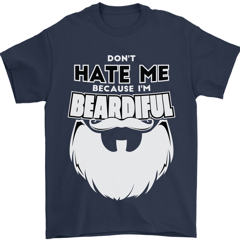 Beardiful Funny Beard Mens T-Shirt 100% Cotton Navy Blue
