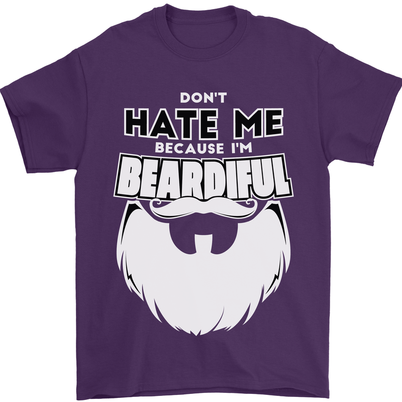 Beardiful Funny Beard Mens T-Shirt 100% Cotton Purple