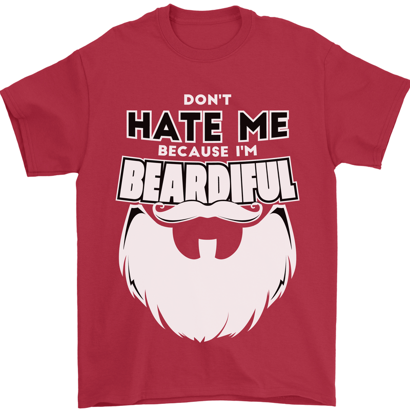 Beardiful Funny Beard Mens T-Shirt 100% Cotton Red